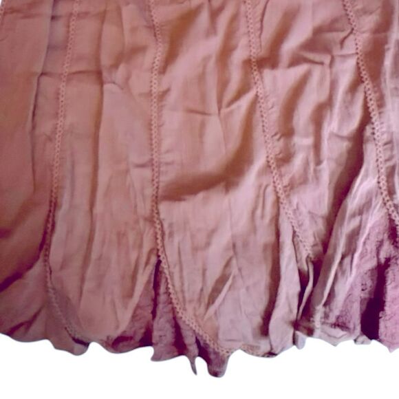 🎃 NWT Chaudry KC Women’s Brown Midi A-Line Pleated Skirt Lace Flare Pleated - Sm - Picture 3 of 7